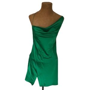12th Tribe Cowl Neckline Backless Green Mini (Medium)